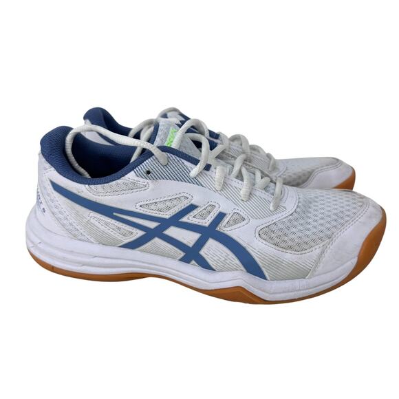 Asics Upcourt 5 Pickleball Volleyball Mens Size 6 White‎ Blue Lace Up 1074A039 - Picture 1 of 11